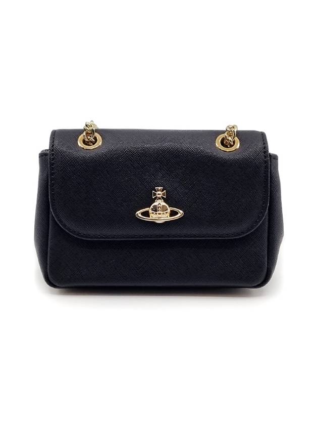 Logo Small Chain Cross Bag Black - VIVIENNE WESTWOOD - BALAAN 2