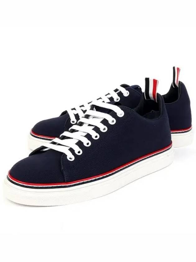 Men's Three Stripe Tab Tennis Low Top Sneakers Navy - THOM BROWNE - BALAAN 2