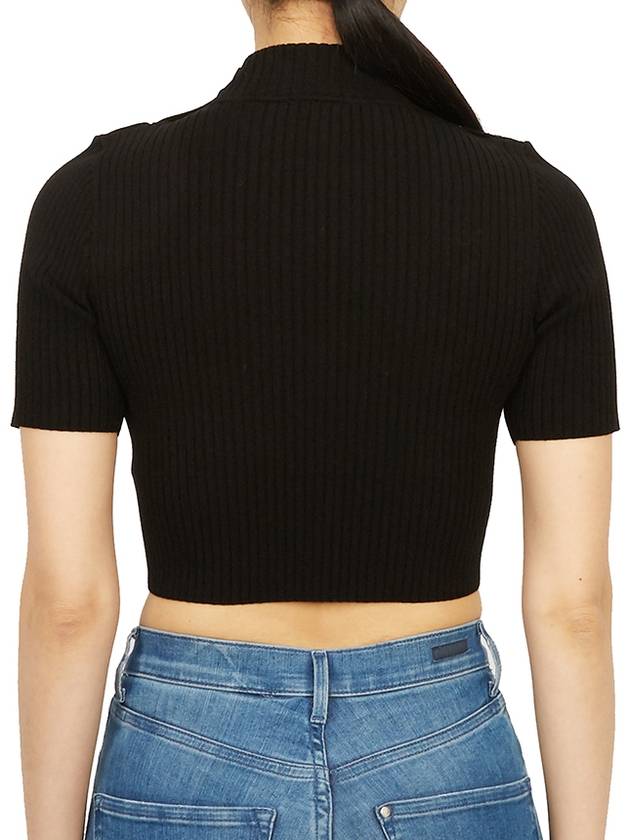 Courr ges 323MPU071FI0001 BLACK Women s Crop Short Sleeve Knit - COURREGES - BALAAN 6