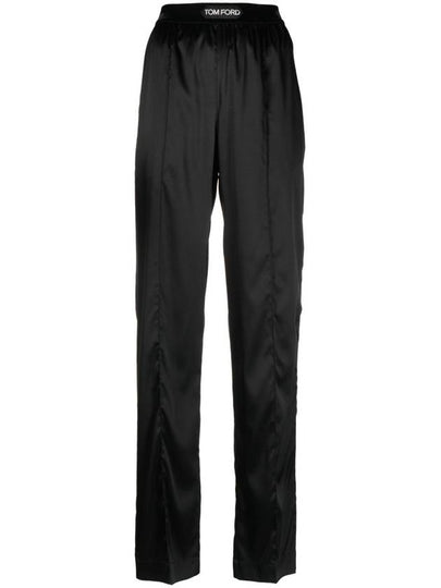 Women's Stretch Silk Straight Pants Black - TOM FORD - BALAAN 2