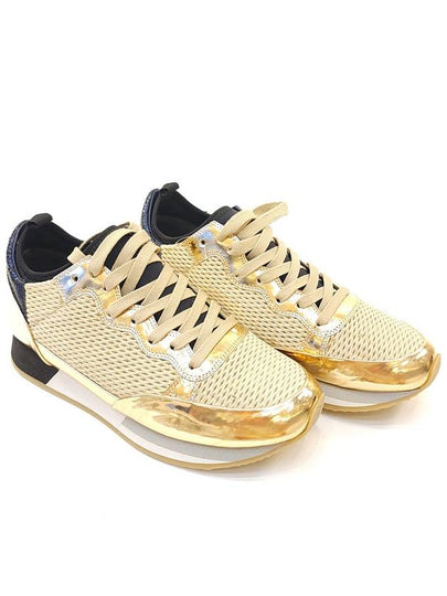 Leather Fabric Low-Top Sneakers Gold - PHILIPPE MODEL - BALAAN 2