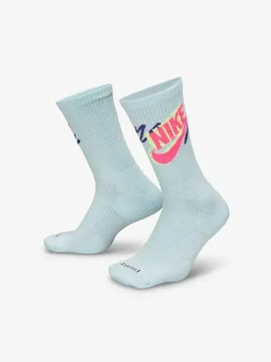 Everyday Plus Sports Crew Socks 3 Pairs Glacer Blue HJ9339 902 - NIKE - BALAAN 1