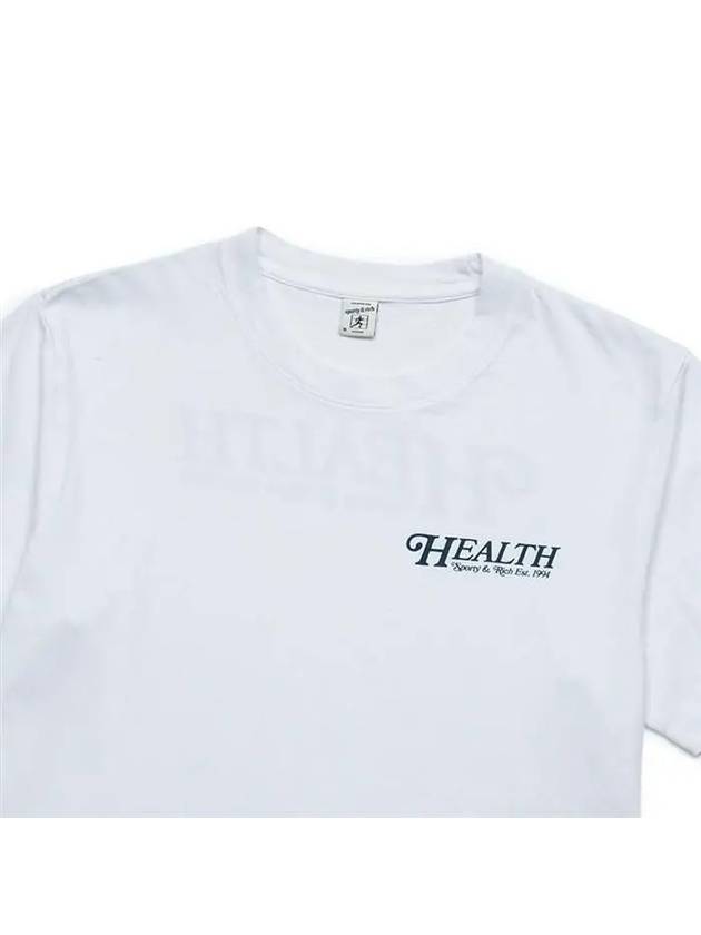 Health Print Crew Neck Cotton Short Sleeve T-shirt White - SPORTY & RICH - BALAAN 5