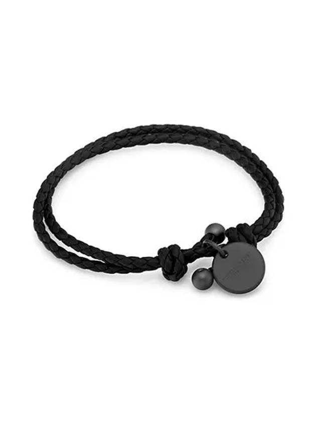 Intrecciato Leather Bracelet Black - BOTTEGA VENETA - BALAAN 4