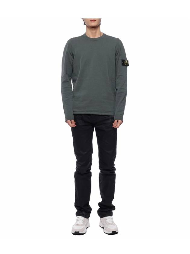 Raw Hand Cotton Crewneck Knit Top Dark Green - STONE ISLAND - BALAAN 4