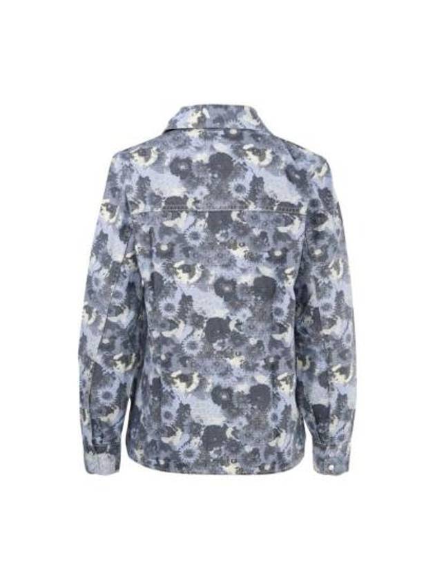 Women's Print Denim Shirt Brunella Blue - GANNI - BALAAN 3