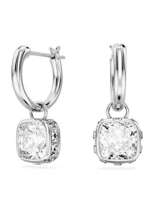 Chroma Square Cut Drop Earrings Silver - SWAROVSKI - BALAAN 3