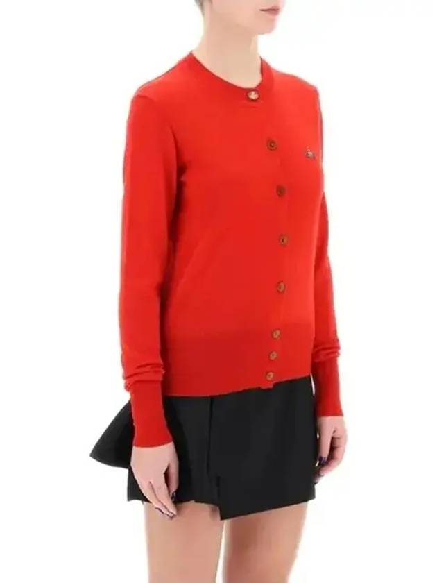 Bea Embroidered Logo Cardigan Red - VIVIENNE WESTWOOD - BALAAN 3