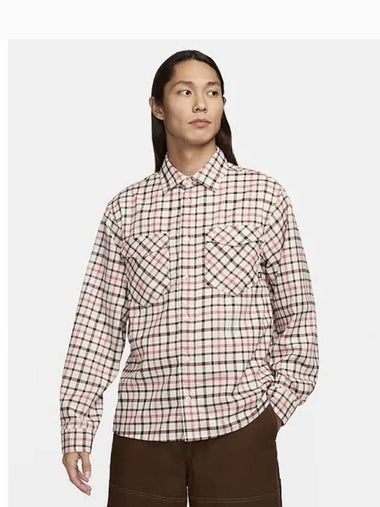 SB Long Sleeve Flannel Skateboarding Button Up Shirt Coconut Milk Light Bone FN2568 113 739350 - NIKE - BALAAN 1