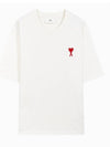 Heart Logo Cotton Jersey Short Sleeve T-Shirt White - AMI - BALAAN 2