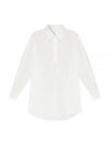 Curved Hem Oversized Fit Long Sleeve Shirt White - AMI - BALAAN 2