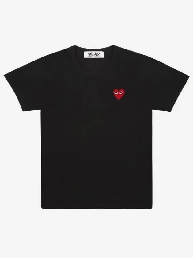 Red Heart Short Sleeve T-Shirt P1 T107 1 Black - COMME DES GARCONS - BALAAN 3