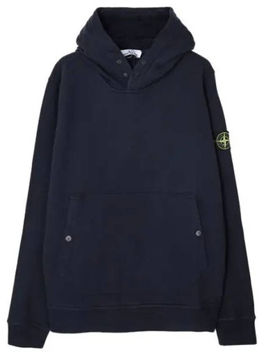 Brushed cotton fleece snap hoodie regular fit - STONE ISLAND - BALAAN 1