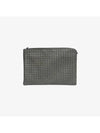 Intrecciato Weaving Zipper Medium Clutch Bag Brown - BOTTEGA VENETA - BALAAN 2