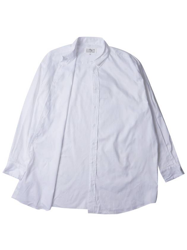 Oversized Fit Oxford Long Sleeve Shirt White - MAISON MARGIELA - BALAAN 9