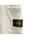 Men's OLD Treatment Logo Patch Cargo Bermuda Shorts White - STONE ISLAND - BALAAN 4