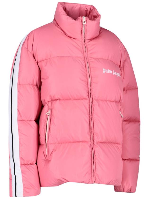 Women's High Neck Logo Track Down Padding Pink - PALM ANGELS - BALAAN 3