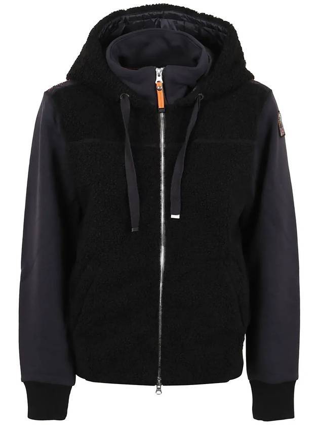 Women's MOEGI Fleece Hooded Zip-up Black - PARAJUMPERS - BALAAN 1