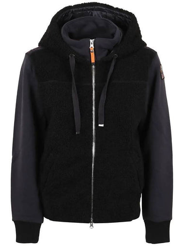 Women's Moegi Fleece Hooded Zip-Up Jacket Black - PARAJUMPERS - BALAAN 1