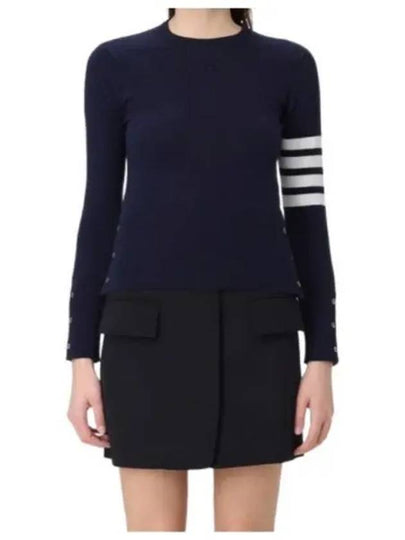 Women's 4 Bar Classic Cashmere Pullover Knit Top Navy - THOM BROWNE - BALAAN 2