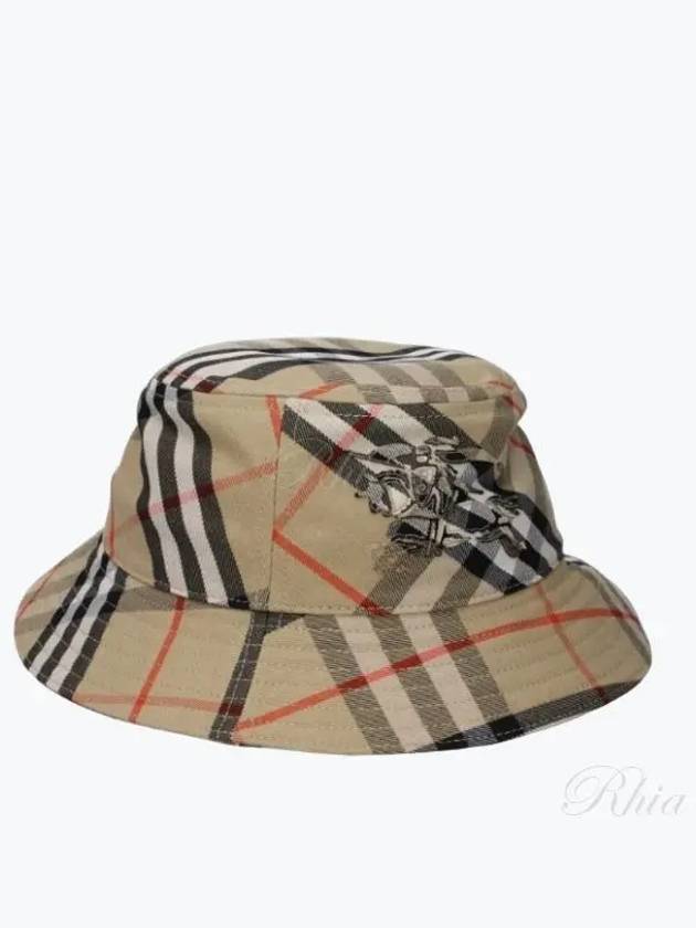 Check Cotton Blend Bucket Hat Beige - BURBERRY - BALAAN 2