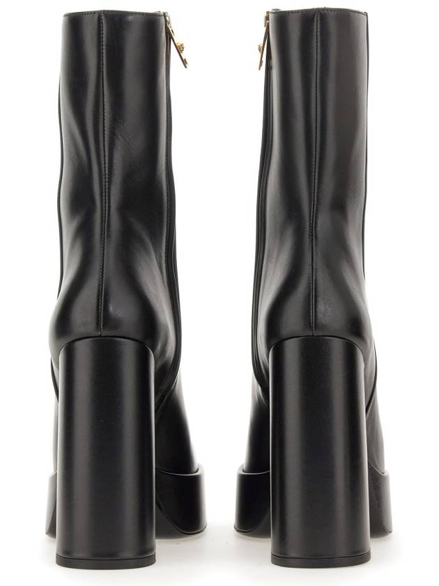 AEVITAS Single Platform Leather Boot Heel Black - VERSACE - BALAAN 4