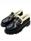 Code Brushed Calfskin Shearling Loafer Black - DIOR - BALAAN 2