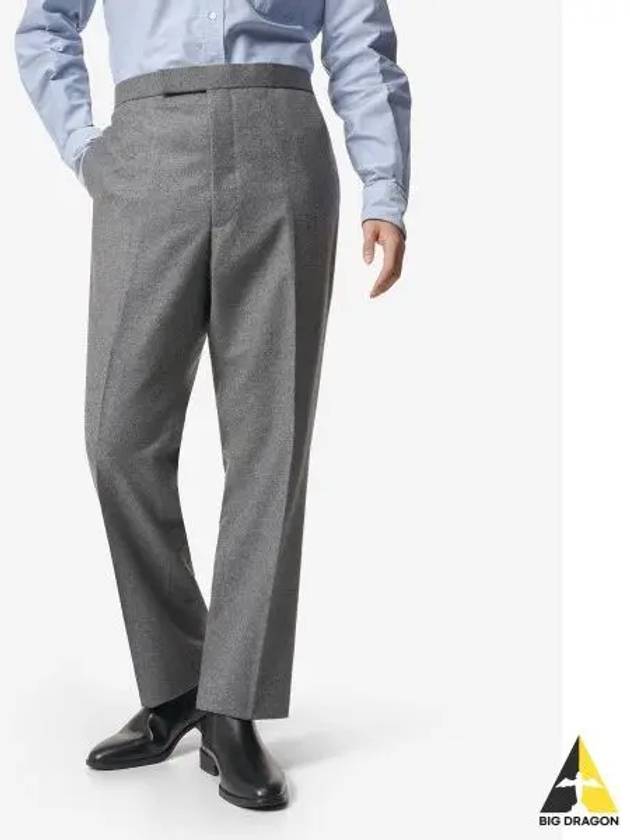 Flannel Low Rise Backstrap Straight Pants Medium Grey - THOM BROWNE - BALAAN 2