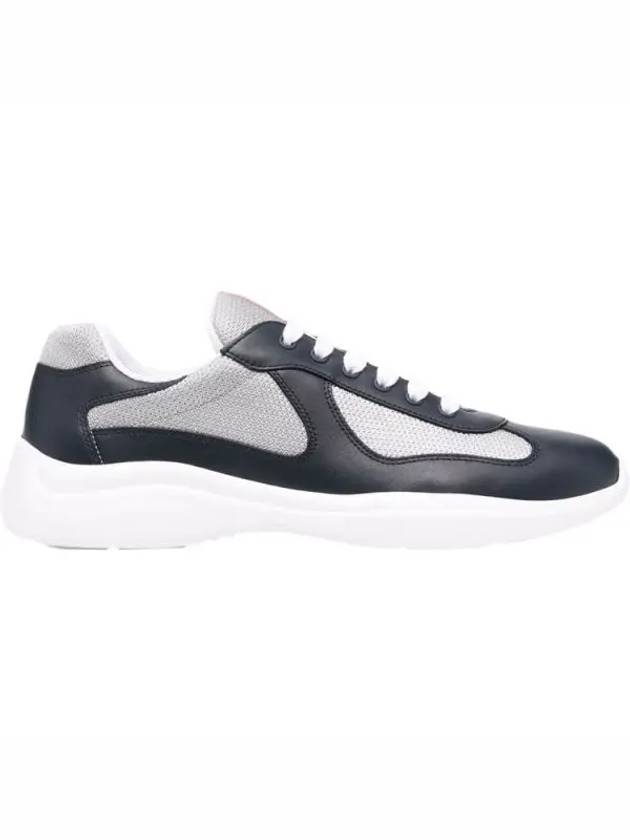 America's Cup Leather Low Top Sneakers Silver Navy - PRADA - BALAAN 2