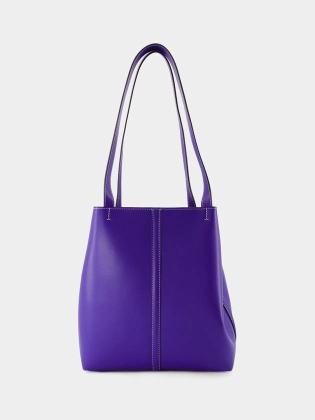 Tote Pm Shopper Bag - Vanessa Bruno - Leather - Blue - VANESSA BRUNO - BALAAN 3