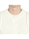 Logo Patch Twisted Knit Top Ivory - GOLDEN GOOSE - BALAAN.