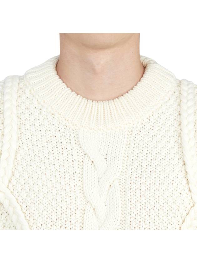 Logo Patch Twisted Knit Top Ivory - GOLDEN GOOSE - BALAAN 7