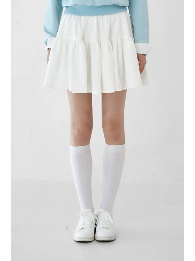 Smile Heart Double Flare Skirt White - GOXO - BALAAN 1