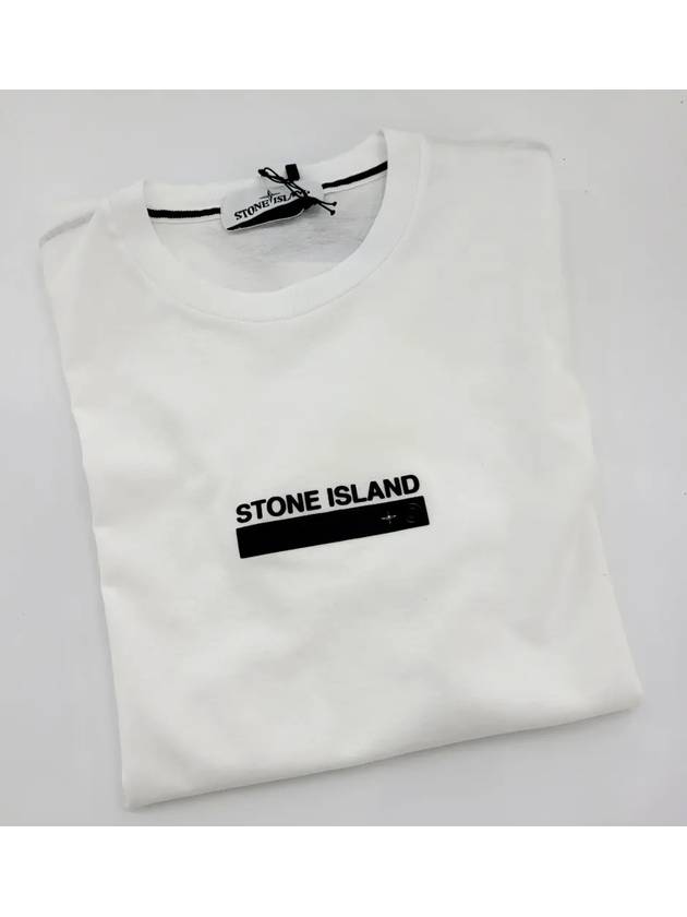 Small Rubber Logo Patch Short Sleeve T-Shirt White - STONE ISLAND - BALAAN 2