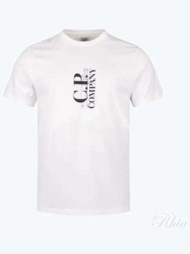 Logo Short Sleeve T-Shirt White - CP COMPANY - BALAAN 2