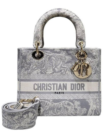 Women s M05650RGO M932 Gray Lady D Light Medium Tote Bag Strap - DIOR - BALAAN 1