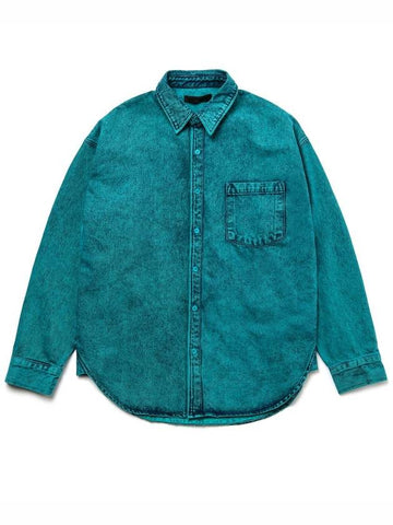 Soju Denim Long Sleeve Shirt Green - C WEAR BY THE GENIUS - BALAAN 1