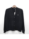 Keve Face Wool V-neck Cardigan Black - ACNE STUDIOS - BALAAN 3