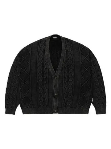 Cable washed cardigan black - AJOBYAJO - BALAAN 1