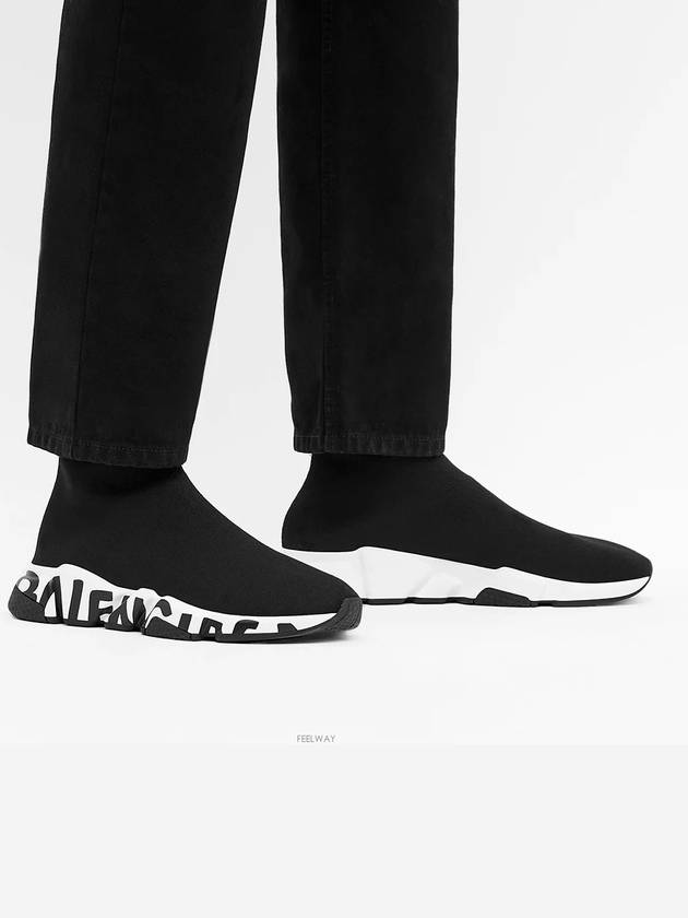 Speed Midsole Graffiti High Top Sneakers White Black - BALENCIAGA - BALAAN 7