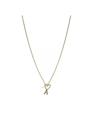 Heart Logo Chain Metal Necklace Gold - AMI - BALAAN 1