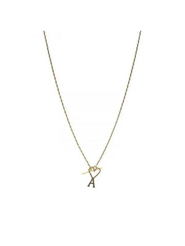 Heart Logo Chain Metal Necklace Gold - AMI - BALAAN 1