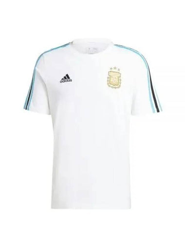 Argentina DNA 3 Stripe Short Sleeve T-Shirt White - ADIDAS - BALAAN 1