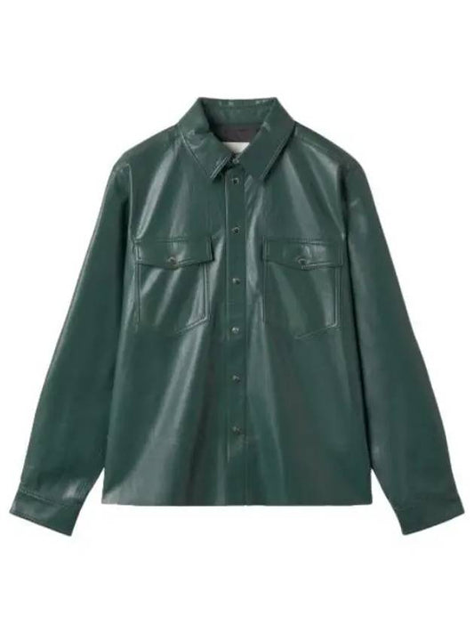 Nanushka Len Leather Shirt Fine Green - NANUSHKA - BALAAN 1