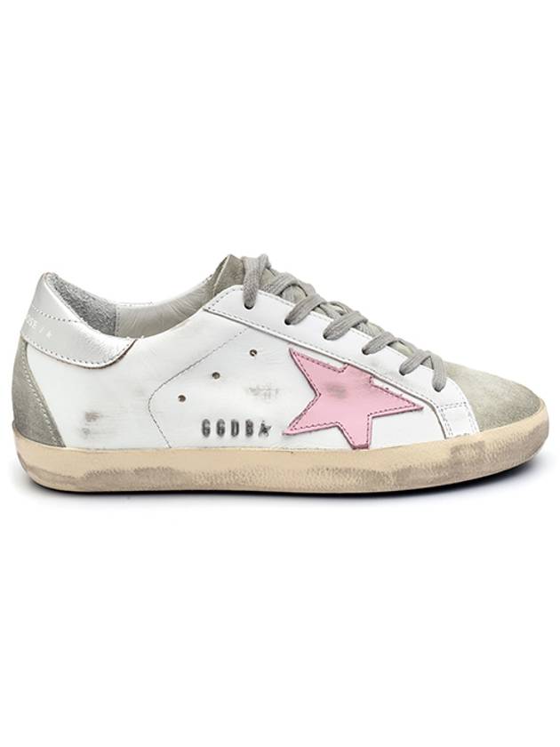 Women's Superstar Silver Heel Tab Pink Star Low Top Sneakers White - GOLDEN GOOSE - BALAAN 5