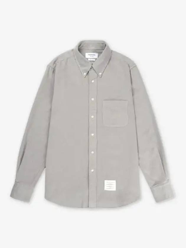 Straight Fit Corduroy Long Sleeve Shirt Grey - THOM BROWNE - BALAAN 2