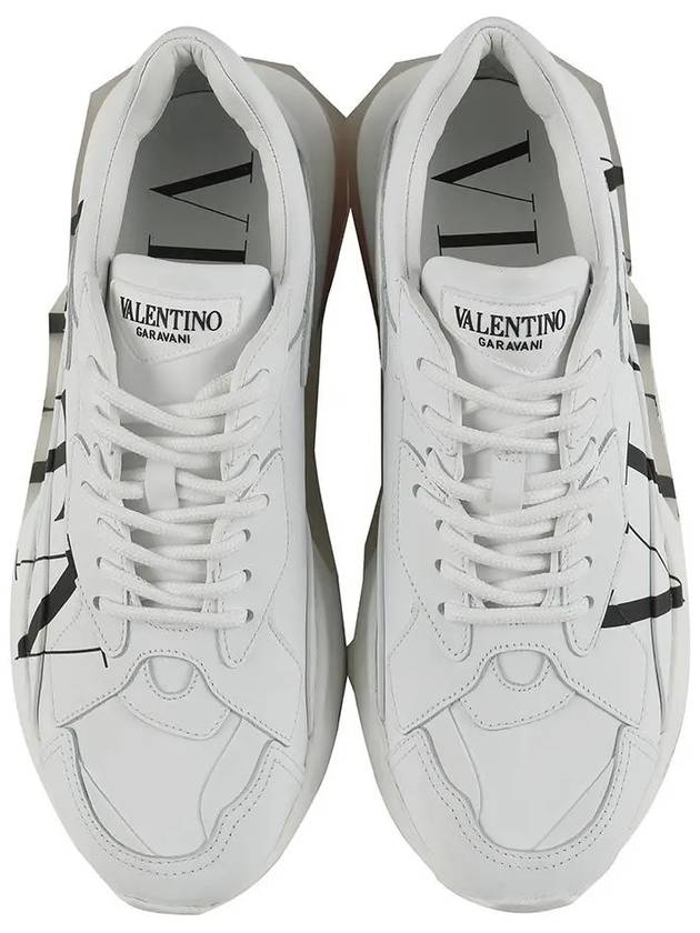 Men's Calfskin VLTN Logo Bounce Low Top Sneakers White - VALENTINO - BALAAN 4