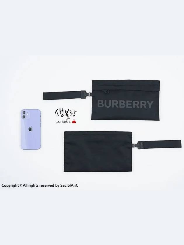 Logo Print Nylon Clutch Bag Black - BURBERRY - BALAAN 10