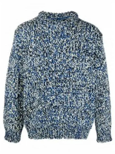 Men's Mouline Effect Wool Blend Knit Top Blue - MAISON MARGIELA - BALAAN 2