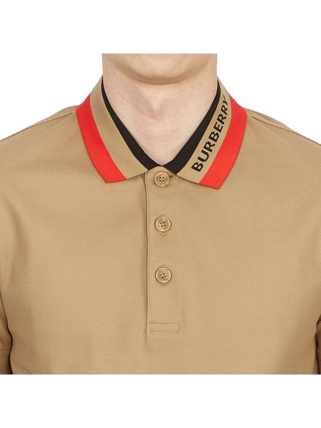 Logo Stripe Short Sleeve Polo Shirt Brown - BURBERRY - BALAAN 6